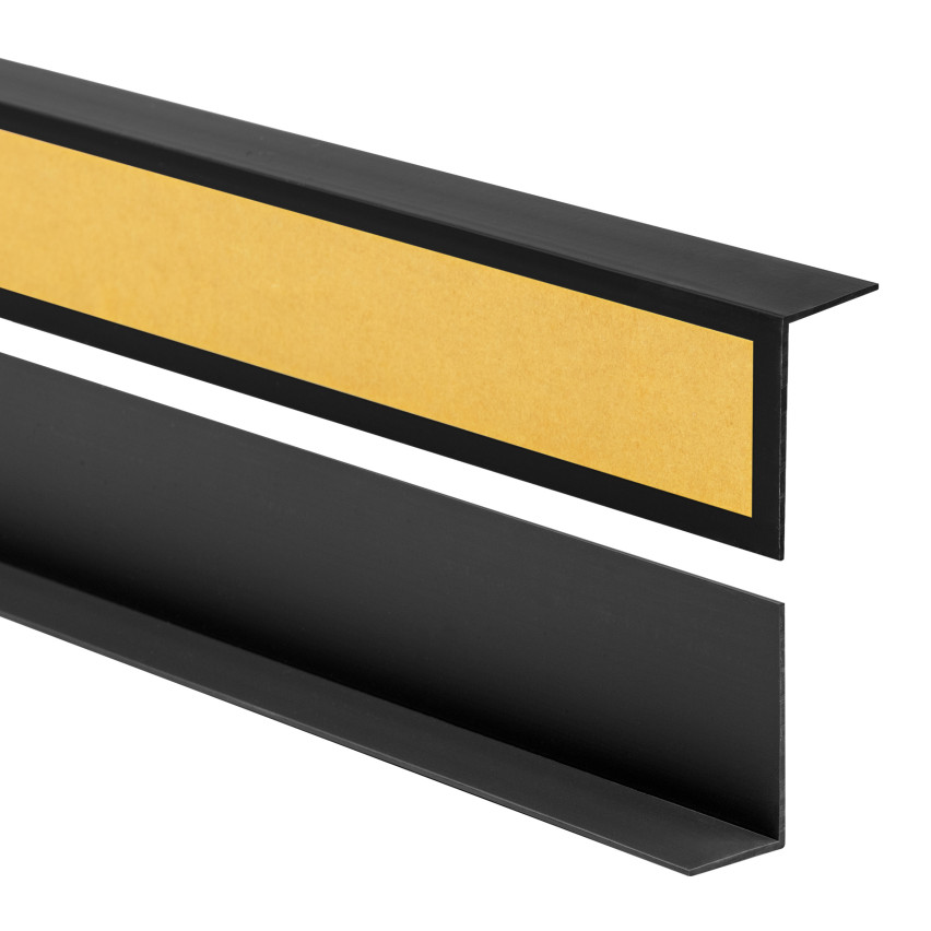  Profil kątowy PVC nierównoramienny, klejony po zewnętrznej stronie, ochrona narożników, czarny