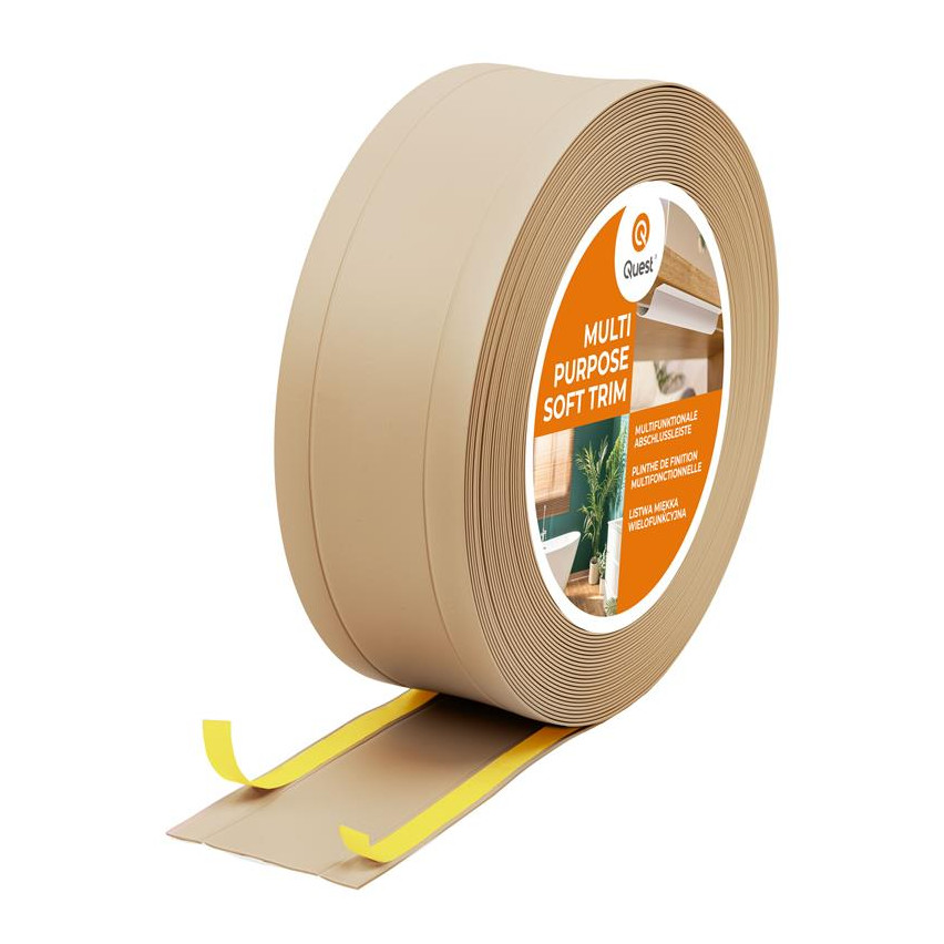 Listwa wielofunkcyjna z PCV 6w1 – samoprzylepny panel wykończeniowy, piaskowy