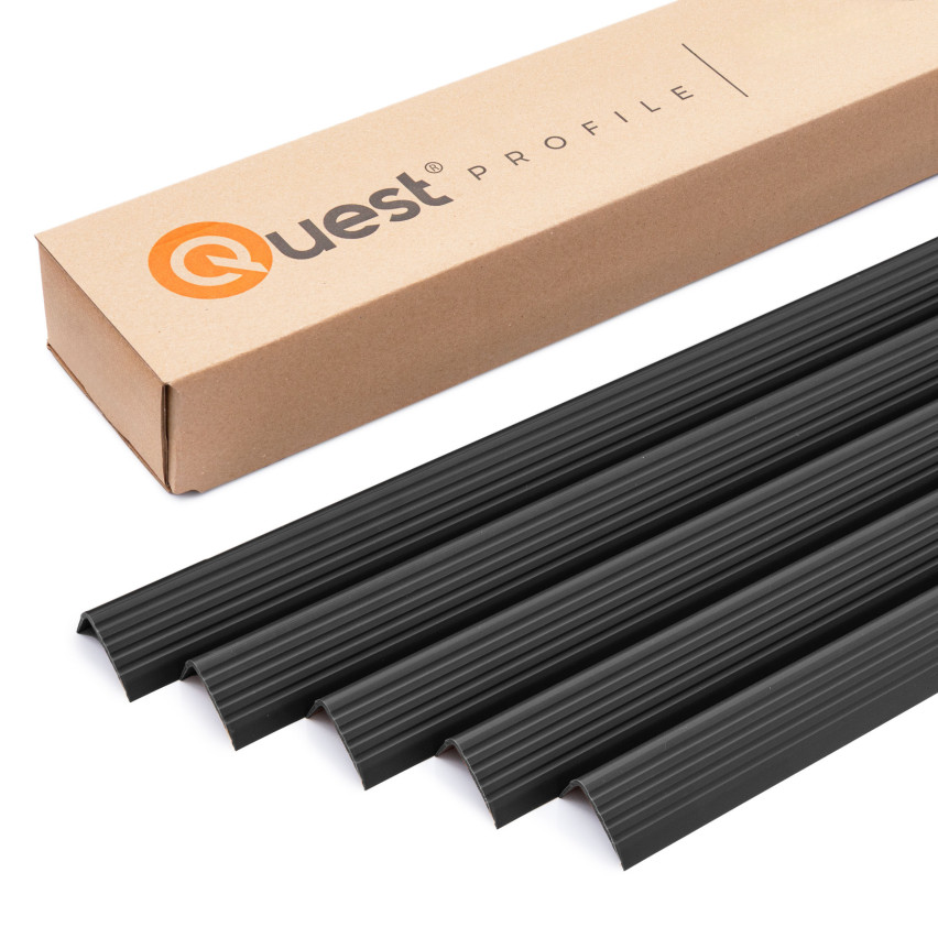 Profil schodowy antypoślizgowy samoprzylepny 40x25mm czarny, 100cm - Zestaw