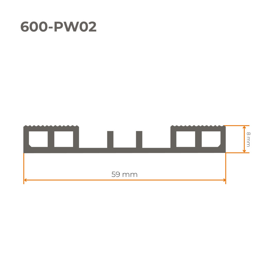 Uszczelka do poliwęglanu dolna PW02, 1mb