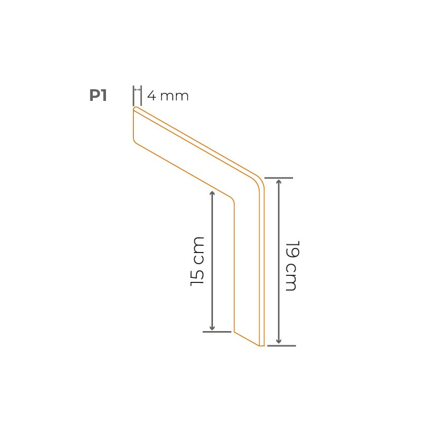 Element przyścienny zewnętrzny P1, szary
