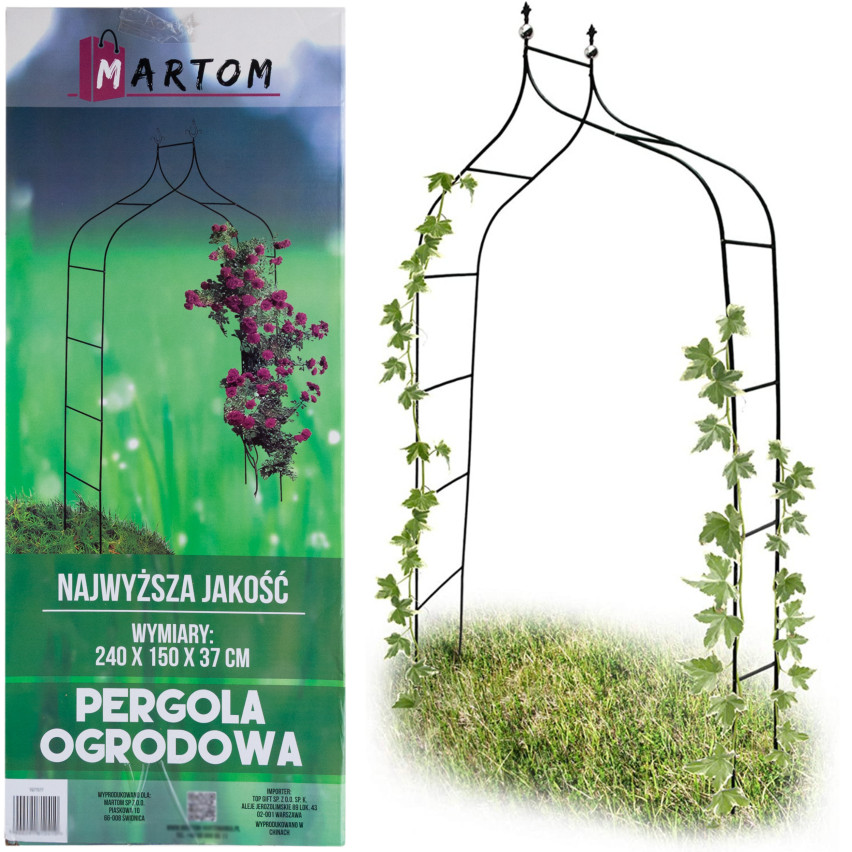 Elegancka pergola łukowa na róże i rośliny pnące