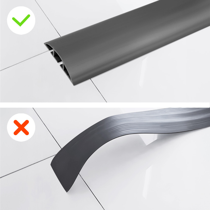 Listwa kablowa maskująca PCV – 200 cm, trapezowa, szary