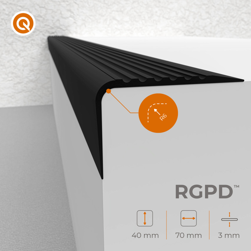 Profil schodowy antypoślizgowy 70x40mm 150cm brąz